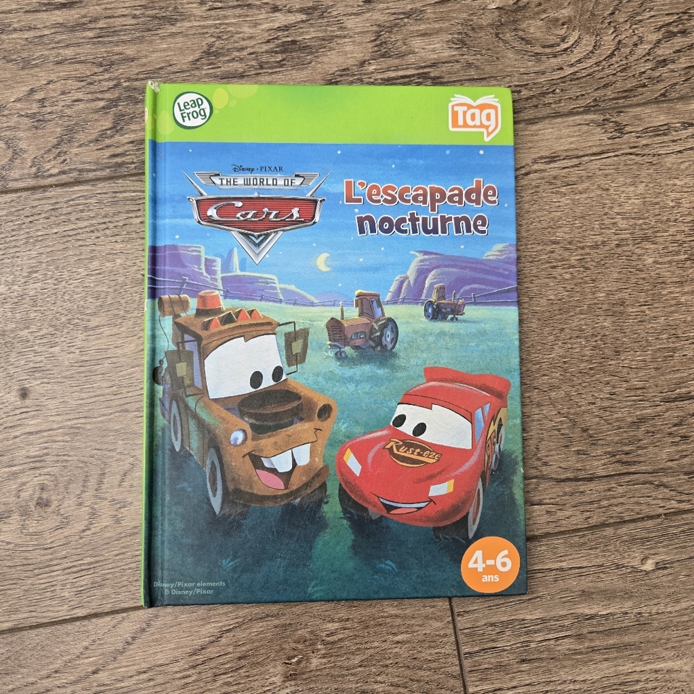 *free Leapfrog Tag French Le'scapade Nocturne Disney Pixar Cars Book -